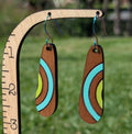 vertical arc dangle -  light blue & green