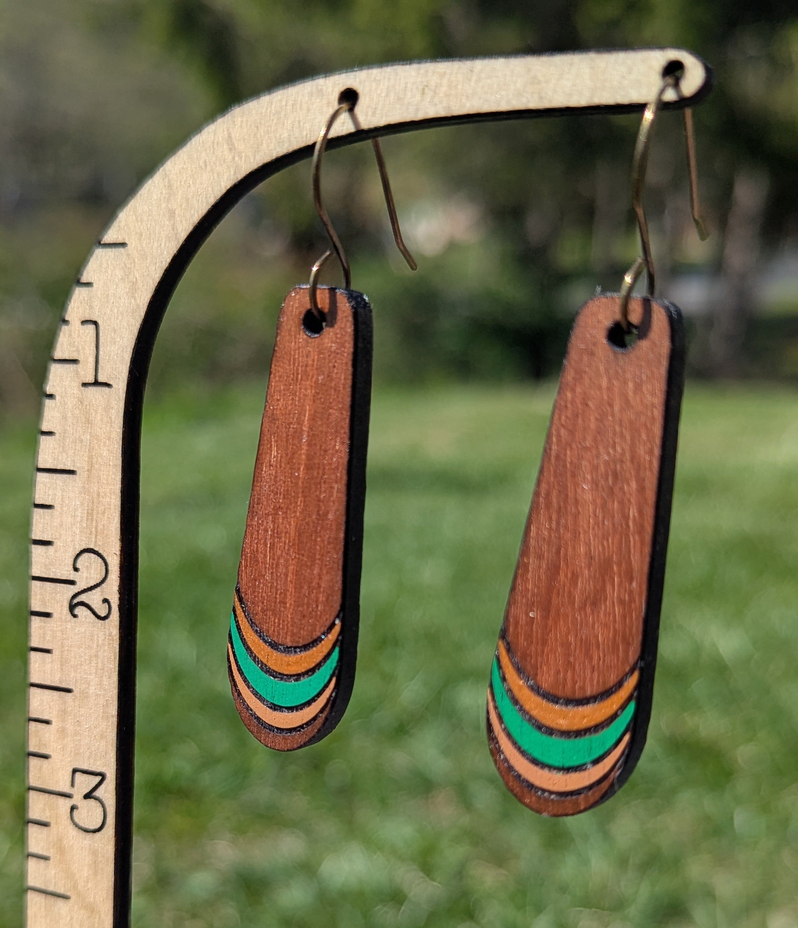 curve dangle - copper & green