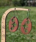 starburst oval dangle - neon green