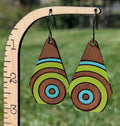 painted circles dangle - blue & green