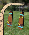 painted arc dangle - blue & green