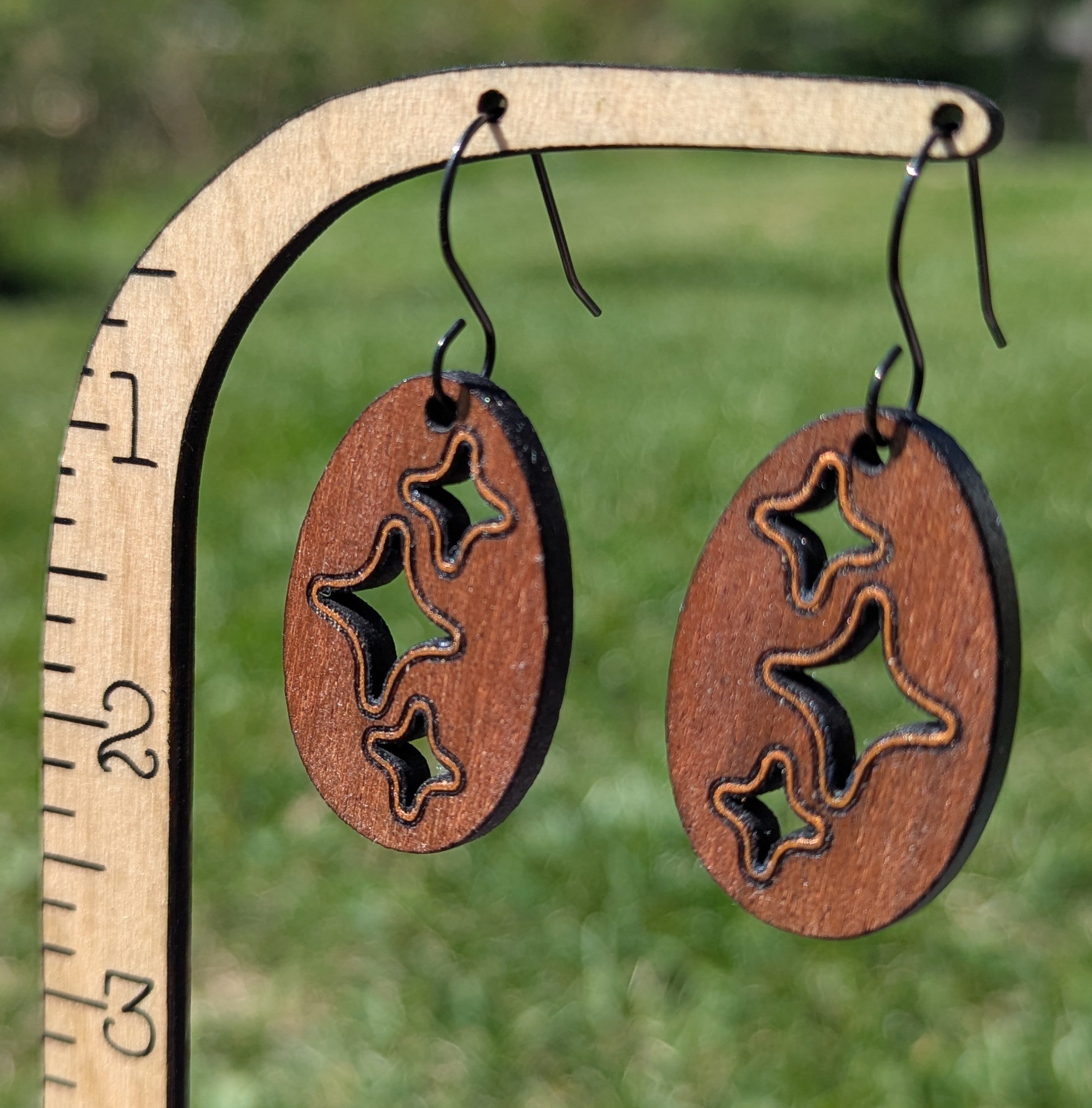starburst oval dangle - copper