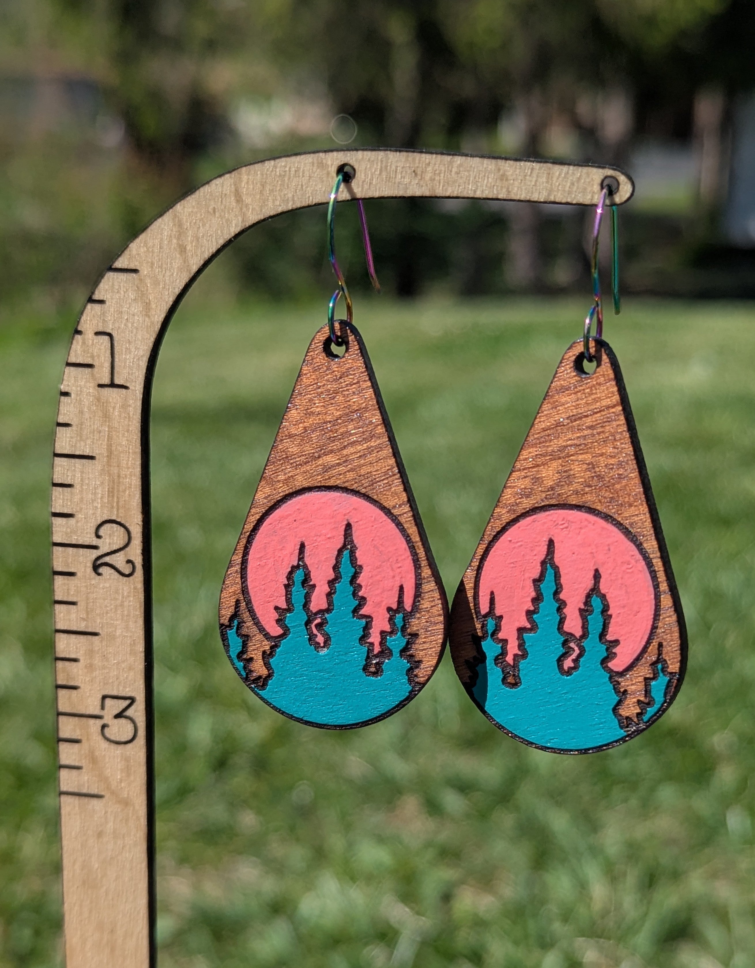 neon moon dangle - pink